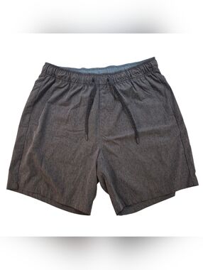 Eddie Bauer Quick Dry Tech Shorts Men XL Gray UPF 50 Stretch Elastic Waist